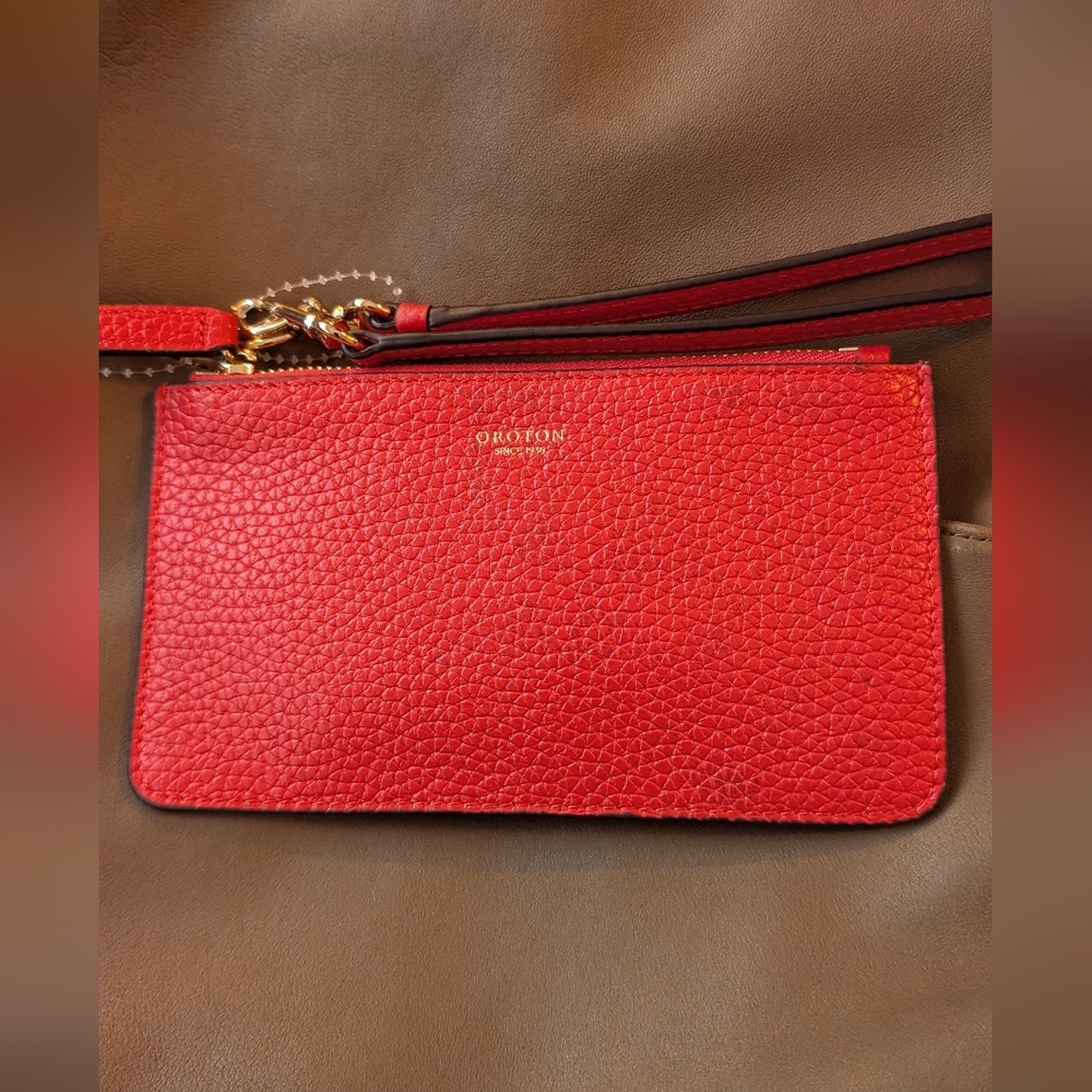 Oroton Vibrant Red Leather‎ Wristlet